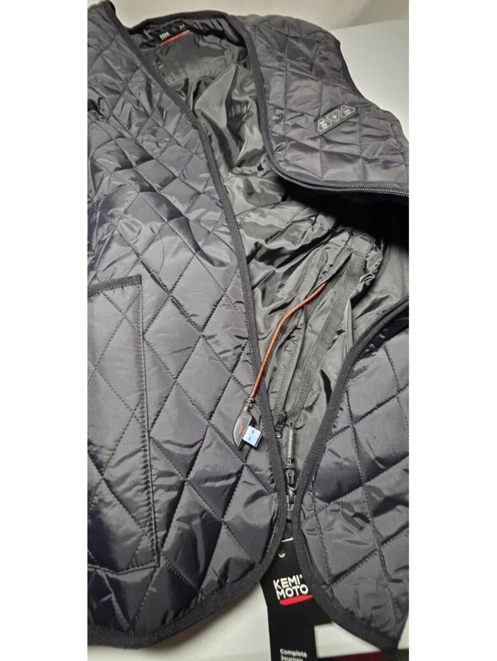 KEMI MOTO Men's Heated Vest Sz XL Black Lightweight Machine Washable Rechargeabl